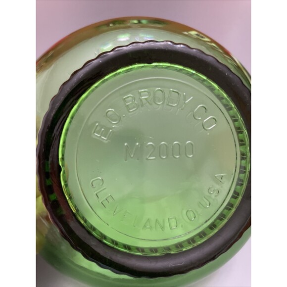 Green Glass Dish Bowl Vintage 50's E.O. Brody CO. M2000 Cleveland Ohio Scalloped - Picture 4 of 8